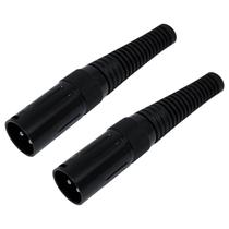 Kit 2 conector XLR Canon Macho 3 pinos com corpo e com trava metálica Q-12 BK CSR Kit 2 conector XLR Canon Macho 3 pinos com corpo e com trava metálica Q-12 BK CSR