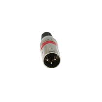 Kit 2 Conectores Canon Xlr Macho Vermelho