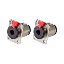 Kit 2 conectores mxt jack estereo metal painel j10 c/ trava