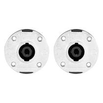 Kit 2 conectores mxt speakon 4 vias femea moldura metal pro Kit 2 conectores mxt speakon 4 vias femea moldura metal pro