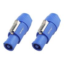 Kit 2 Conectores Powercon Macho In 3 Vias Linha Profissional Azul SK-SP486 SKYPIX