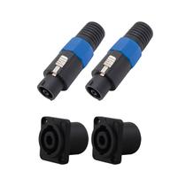 KIT 2 Conectores Speakon Macho PGSP0002 + 2 Speakon Femea Painel 4 vias PGSP0001 STORM KIT 2 Conectores Speakon Macho PGSP0002 + 2 Speakon Femea Painel 4 vias PGSP0001 STORM