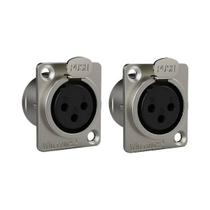 Kit 2 conectores wireconex wc 1023 fp bk ni xlr femea painel