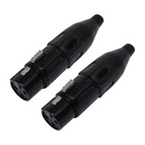 Kit 2 Conectores XLR Fêmea 3 Pinos CSR em Metal com Prensa Cabo e Capa Resistente Pro aúdio Kit 2 Conectores XLR Fêmea 3 Pinos CSR em Metal com Prensa Cabo e Capa Resistente Pro aúdio