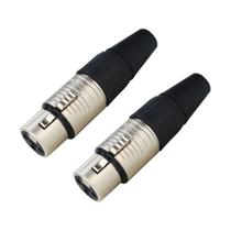 Kit 2 Conectores XLR Fêmea Rean by Neutrik RC3F com Pinos Banhados em Prata Profissional Kit 2 Conectores XLR Fêmea Rean by Neutrik RC3F com Pinos Banhados em Prata Profissional
