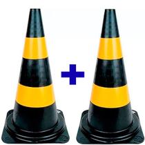 Kit 2 Cones para sinalização 75cm 2 faixas - RM-44 Multimarcas - MultiMarcas