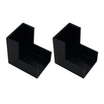 Kit 2 Conexão Curva Cotovelo Externo Preto Canaleta 20X10Mm