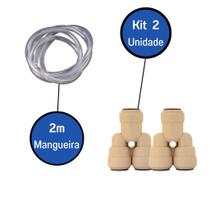 Kit 2 Conexão Engate Rápido 2 Vias 3/8 X 3/8 + 2m mangueira Kit 2 Conexão Engate Rápido 2 Vias 3/8 X 3/8 + 2m mangueira