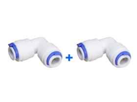 Kit 2 conexao plastica cotovelo em l 1/4 x 1/4 Kit 2 conexao plastica cotovelo em l 1/4 x 1/4