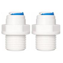 KIT 2 Conexão Reta Engate Rápido 1/4" x Rosca Macho 3/8" para Mangueira Alta Resistência