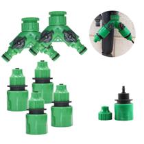 Kit 2 Conexão Y e 4 Engate Rápido P/ Mangueira 4mm - 6 Peças