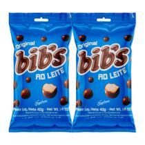 Kit 2 Confeito Bib's Ao Leite 40g