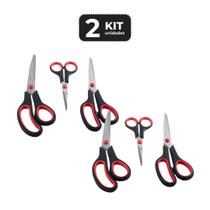 Kit 2 conj.de tesouras inox universal 5,5"/8,5"/9,5 3 pcs