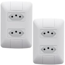 Kit 2 Conjunto 2 Tomadas 2P+T 4x2 10A 250V Tramontina Aria Kit 2 Conjunto 2 Tomadas 2P+T 4x2 10A 250V Tramontina Aria