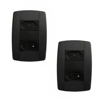 Kit 2 Conjunto 2 Tomadas Preta Monobloco 2P+T 20A 250V 4x2 Kit 2 Conjunto 2 Tomadas Preta Monobloco 2P+T 20A 250V 4x2
