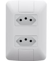 Kit 2 Conjunto 4x2 2 Tomadas 2P+T Tramontina Aria 10A 250V Branco