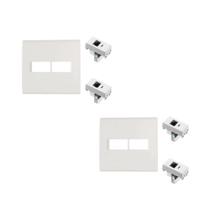 Kit 2 Conjunto 4x4 2 Módulo Telefone RJ11 Tramontina Liz Bc Kit 2 Conjunto 4x4 2 Módulo Telefone RJ11 Tramontina Liz Bc