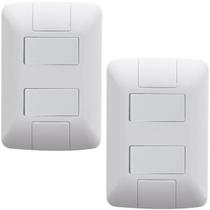 Kit 2 Conjunto Aria 4x2 2 Interruptores Paralelo 6A 250v Kit 2 Conjunto Aria 4x2 2 Interruptores Paralelo 6A 250v