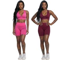 KIT 2 Conjunto Bermudinha e Top Com Bojo Bella Fiore Roupa Para Academia Treino Fitness Musculação Tamanho:GCor:Rosa+Vi KIT 2 Conjunto Bermudinha e Top Com Bojo Bella Fiore Roupa Para Academia Treino Fitness Musculação Tamanho:GCor:Rosa+Vi