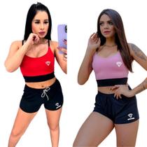 Kit 2 Conjunto Cropped + Short Suplex Gringas Model Kit 2 Conjunto Cropped + Short Suplex Gringas Model