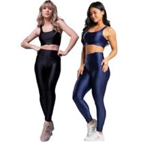 KIT 2 Conjunto de Academia Top e Calça Bella Fiore New Zig 3D Musculação Roupa Para Academia Treino