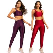 KIT 2 Conjunto de Academia Top e Calça Bella Fiore New Zig 3D Musculação Roupa Para Academia Treino