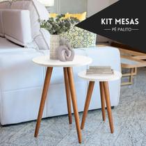 KIT 2 Conjunto de Mesas Canto E Apoio MDF KIT 2 Conjunto de Mesas Canto E Apoio MDF