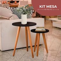 KIT 2 Conjunto de Mesas Canto E Apoio MDF