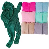 Kit 2 Conjunto de Soft Liso Menina Menino Frio Macio Fofinho Inverno Quentinho Forrado Premium