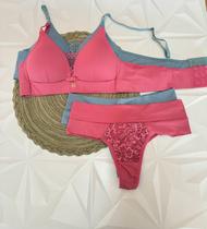 KIT 2 Conjunto Feminino Lingerie Com Bojo De Renda KIT 2 Conjunto Feminino Lingerie Com Bojo De Renda