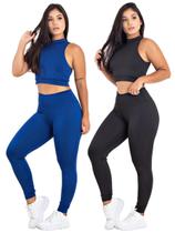 Kit 2 Conjunto Fitness Top + Calça Suplex Feminina Legging MAG853_900 Kit 2 Conjunto Fitness Top + Calça Suplex Feminina Legging MAG853_900
