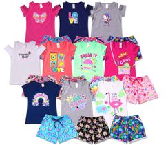 Kit 2 Conjunto Infantil Feminino Roupa de Verão Menina