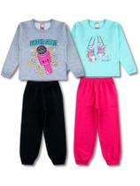 Kit 2 Conjunto Infantil Moletom Menina Roupa Atacado