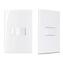 Kit 2 Conjunto Interruptor Paralelo 10a Branco Brilhante 4x2 Sleek 250v Margirius