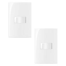 Kit 2 conjunto interruptor simples 4x2 10a 250v com placa margirus sleek branco