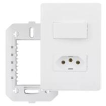 Kit 2 Conjunto Interruptor Simples + Tomada 10a Habitat 2313