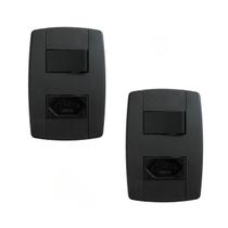 Kit 2 Conjunto Interruptor Simples + Tomada 20A 250V Preta Kit 2 Conjunto Interruptor Simples + Tomada 20A 250V Preta