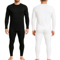 Kit 2 Conjunto Masculino Segunda Pele Camisa Manga Longa Comprida Com Calça Proteção UV Fitness