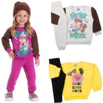 Kit 2 Conjunto Moletom Infantil Inverno Roupa Frio Menina Especial