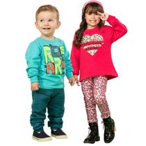 Kit 2 Conjunto Moletom Masculino Feminino Infantil Quentinho