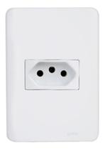 KIT 2 Conjunto Perlex Aros 4x2 Branco Com Placa(1tomada 20a)