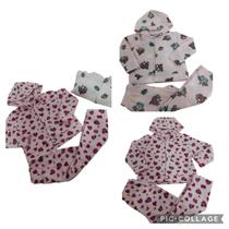 Kit 2 Conjunto Soft Menina Inverno Capuz Tam 1 2 3 Infantil Kit 2 Conjunto Soft Menina Inverno Capuz Tam 1 2 3 Infantil