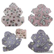 Kit 2 Conjunto Soft Menina Inverno Infantil Tam 4 6 8 Capuz Kit 2 Conjunto Soft Menina Inverno Infantil Tam 4 6 8 Capuz