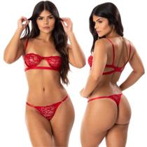 Kit 2 Conjunto Sutiã Meia Taça Calcinha Regulável De Renda Gringa Lingerie Feminino Com Aro Luxo