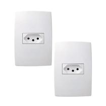 Kit 2 Conjunto Tomada 20a 2p+t 4x2 Branca 615081bc Pial Plus+ Kit 2 Conjunto Tomada 20a 2p+t 4x2 Branca 615081bc Pial Plus+