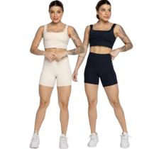 KIT 2 Conjunto Top Alça Grossa e Short Smart Vekyo Alta Compressão Academia Moda Fitness KIT 2 Conjunto Top Alça Grossa e Short Smart Vekyo Alta Compressão Academia Moda Fitness
