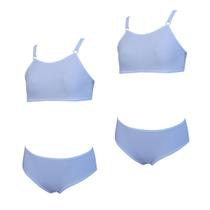 Kit 2 Conjunto Top e Calcinha Infantil Sem Bojo Tamanho:MCor:Branco