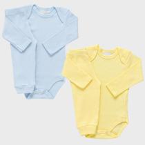 Kit 2 Conjuntos Bebê Body + Calça Canelado Enxoval 100% Algodão Maternidade Unissex RN ao 1 Kit 2 Conjuntos Bebê Body + Calça Canelado Enxoval 100% Algodão Maternidade Unissex RN ao 1
