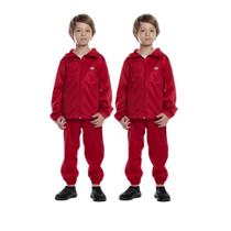 Kit 2 conjuntos casaco e calça esportivo agasalho infantil bebe uniforme inverno de frio peluciado