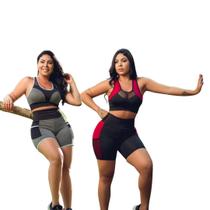 Kit 2 Conjuntos De Academia Fitness Bermuda E Top Cropped Kit 2 Conjuntos De Academia Fitness Bermuda E Top Cropped